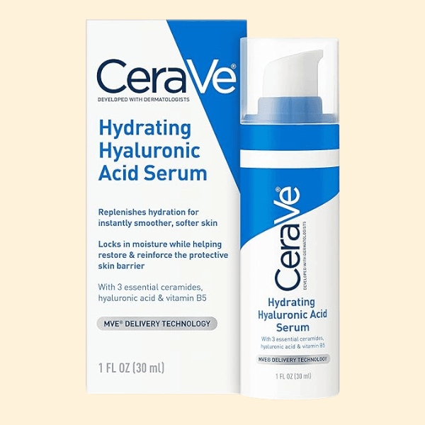 CeraVe Hydrating Hyaluronic Acid Serum for dry skin with ceramides and vitamin B5