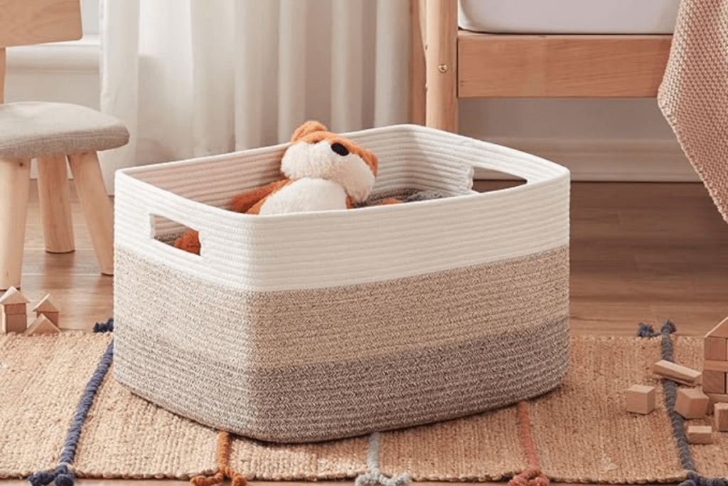 Decorative storage basket for organizing small spaces