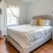 Organized small bedroom with minimalist storage ideas