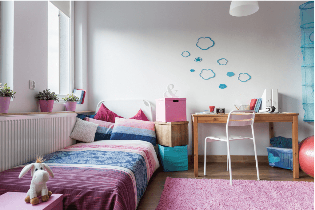 Small bedroom with smart storage and organization ideas
